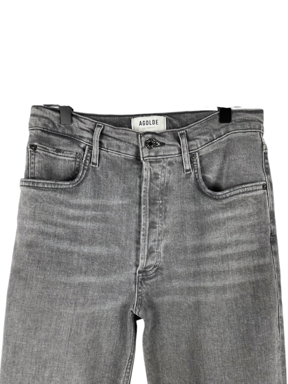 Agolde Riley Jeans Gray Button Fly Ankle Cropped High Rise Straight
Leg Sz 28 - Picture 4 of 7
